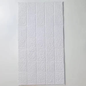 White Luxury Self-Adhesive 3D PE Brick Wall Tiles Soft Foam Backed Waterproof Dining Wallpaper China Peel Stick Installation