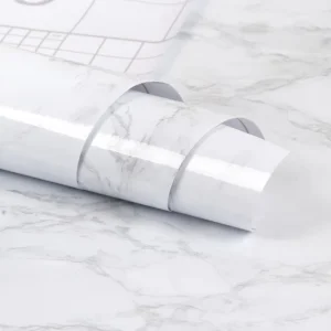 White PVC Marble Granite Peel and Stick Self Adhesive Wallsticker Wall Vinyl Paper Wallpaper Sticker