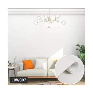 White PVC Peel Sticker Fabric Wallpaper 120cm Width 4ft Waterproof Removable Home Decor for Furniture Renovation