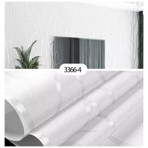 White Stripe Textured Non Woven Wallpaper Rolls Home Decor for Cafe and Shop Wall Covering Cafe Shop Wall Decoration