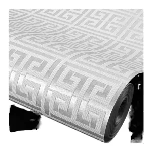 White and Silver Modern Floral Pattern Deep Embossed Heat Insulation Non Woven Wallpaper for Home Wall Decor
