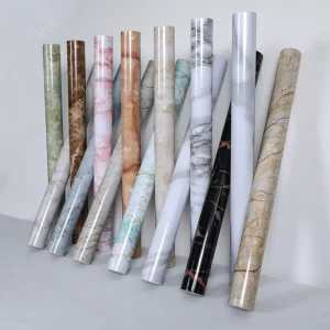 Width Marble Wallpaper Waterproof Oil proof PVC Self Adhesive Kitchen Ambry Countertop Home Decor Protective Film