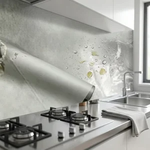 Wipe Clean Wall Stickers Oil Proof Waterproof Easy to Clean Removable Wallpaper for Kitchen