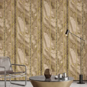 Wood Design and Marble Texture PVC Wallpaper for Home Hotel Decoration and No Moq