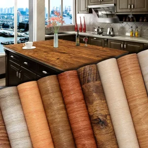 Wood Grain DIY Sticker PVC Self Adhesive Waterproof Wallpapers Renovation Furnitures Wall Sticker Home Decor Protective Film