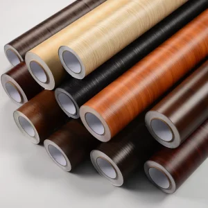 Wood Grain Decorative Film Waterproof Self Adhesive PVC Wallpaper Wood Textured Vinyl Wrap Kitchen Bedroom Furniture Cabinet