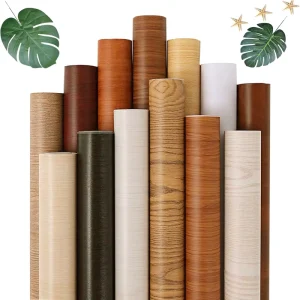 Wood Grain Waterproof Wall Stickers Modern 3D PVC Adhesive Wallpaper