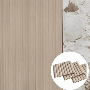Wood PVC 3D Home Decor Wallpaper WPC Material Wall Sticker for Living Room Kitchen Children’s Bedroom Foam Fluted Wall Panels