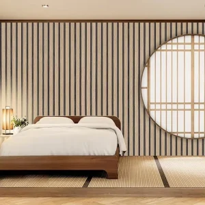 Wood Slat Wallpaper Peel and Stick 45cm PVC Self-Adhesive Vinyl Wall Sticker
