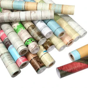 Wood grain PVC Wallpaper with a Natural Texture Low Odor and Environmentally Friendly Materials