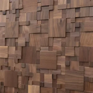 Wooden 3D Wall Decorated Slat Wood Panels Decorative Interior Decor Wood Wall Indoor Paneling Mosaic Tiles
