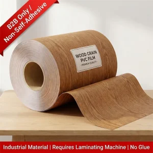 Wooden Texture PVC Laminating Film Decorative Foil Roll for MDF Furniture Cabinet Doors WPC Wall Panel Vacuum Pressing