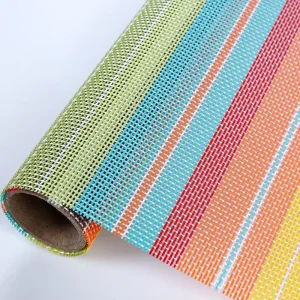 Woven Coated Polyester Vinyl Placemat Material Transparent PVC Mesh Fabric