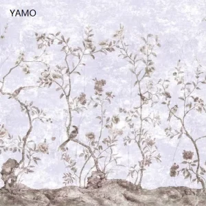 自定义 chinoiserie 壁画 经典丝印壁纸 为客厅