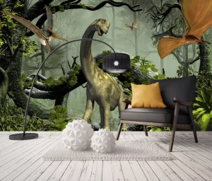 hd Dinosaur UV Print 8D Mural Wallpaper 3D for Kids Room