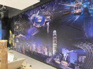 厂家定制防水壁纸和墙面乙烯基横幅装饰贴纸，带紫外线印刷