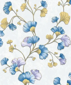 现代花卉风格绘画高品质聚氯乙烯乙烯基墙纸卷客厅壁纸