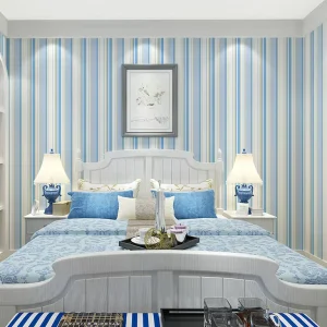 wallpaper peel and stick striped self adhesive non woven fabric children’s wallpaper Indoor wall decoration